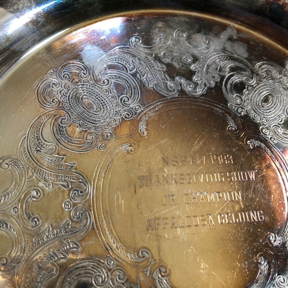 Vintage Silver plated plates engraved lot of two - Picture 4 of 8